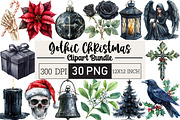 Gothic Christmas Clipart, an Illustration by Black Bird Studio (Thumbnail 1 of 6)