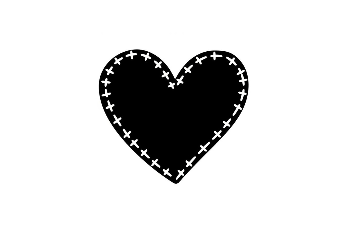 Stitched Heart Silhouette Vector Bun, an Illustration by Designs_River (Photo 21 of 41)
