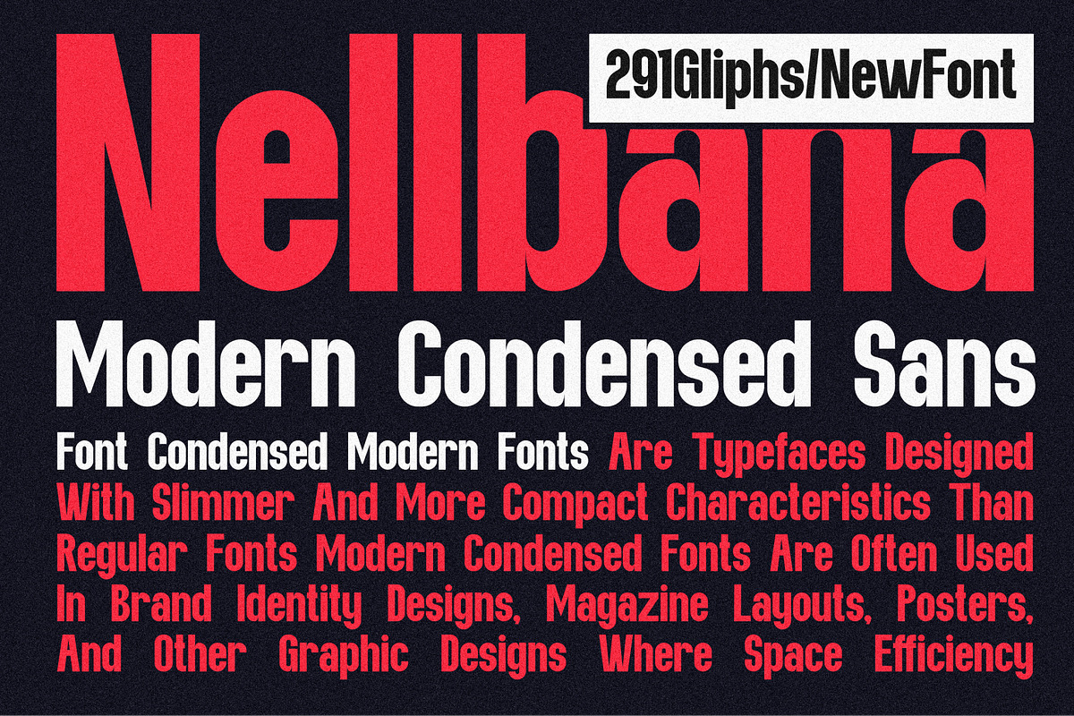 Nellbana - Modern Condensed Sans, a Sans Serif Font by MaikoHatta (Photo 4 of 9)