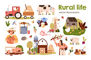 Rural life. Cute farm set, a Person Illustration by Good Studio (Thumbnail 1 of 5)
