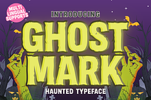 Ghostmark is a bold haunted typeface