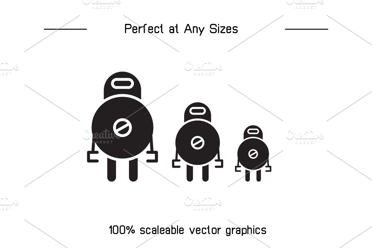 Cute Robot Icons, a Solid Icon by Designfour (Photo 7 of 7)