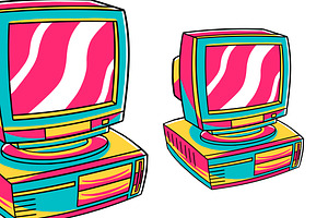 Computer (90's Vibe) Vector, an Object Graphic by MEDZ