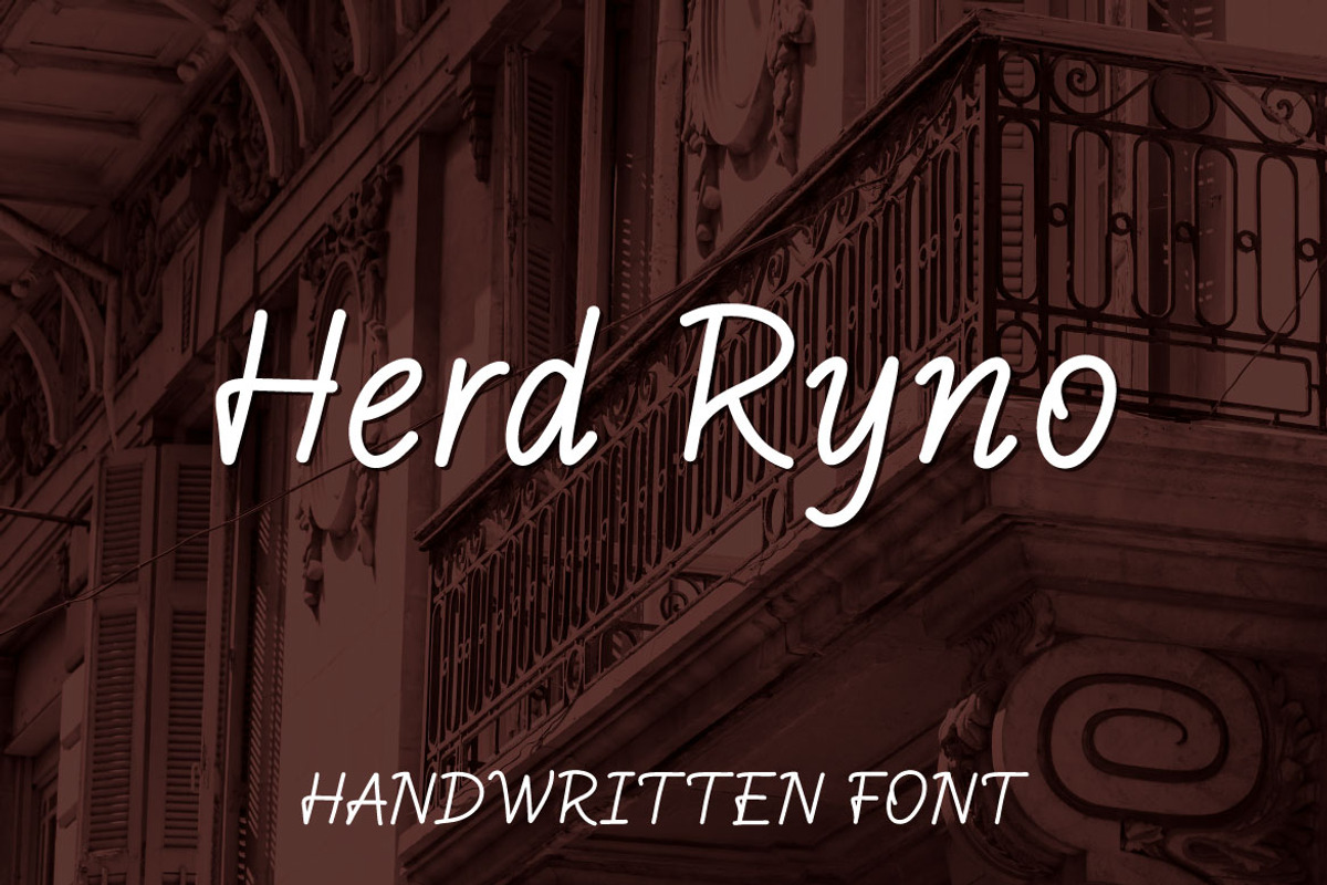 Herd Ryno - Handwriting Font, a Handwritten Font by Mightyfire (Photo 1 of 4)