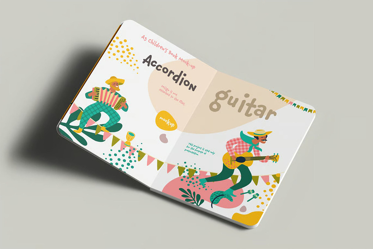 A5 Childrens Book Mock-up, a Product Mockup by zippypixelstudio (Photo 7 of 10)