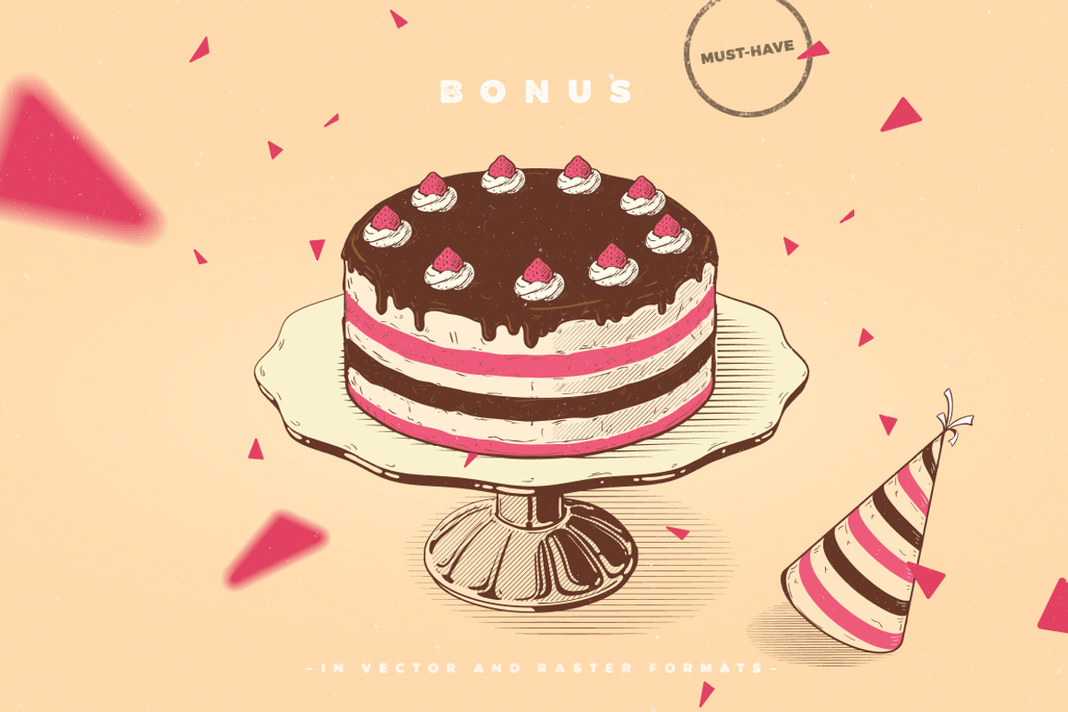 Vintage cakes collection, a Texture Illustration by blauananas (Photo 15 of 15)