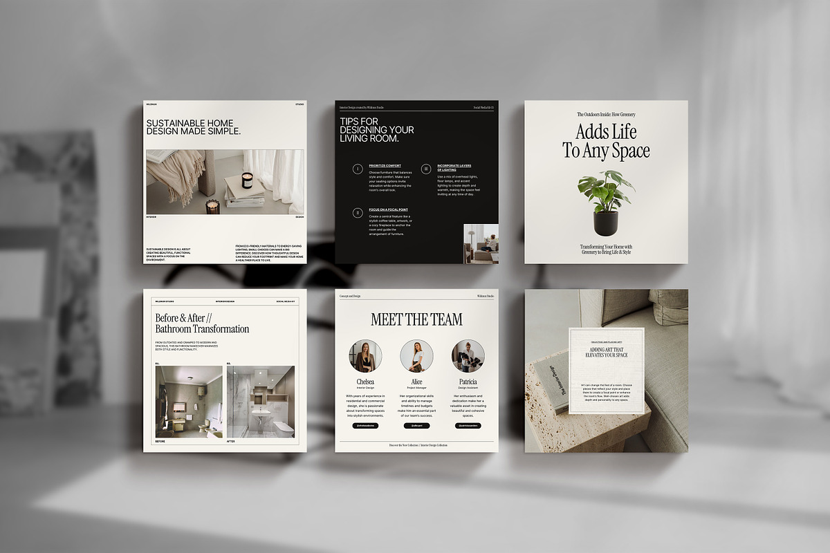 Interior Design Instagram Kit, a Social Media Template by Wildnun Studio (Photo 5 of 12)