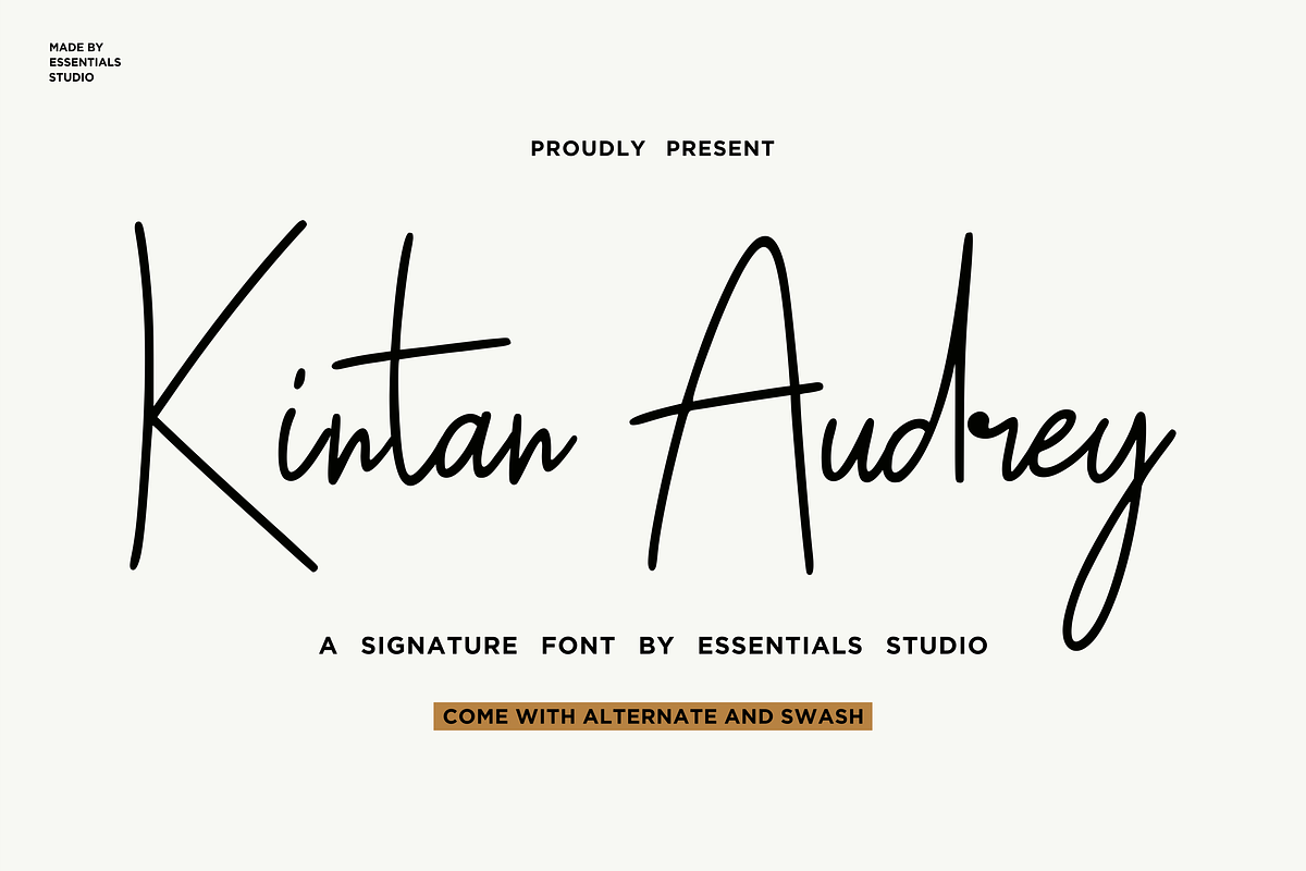 Kintan Audrey, a Script Font by Essentials Studio (Photo 1 of 8)