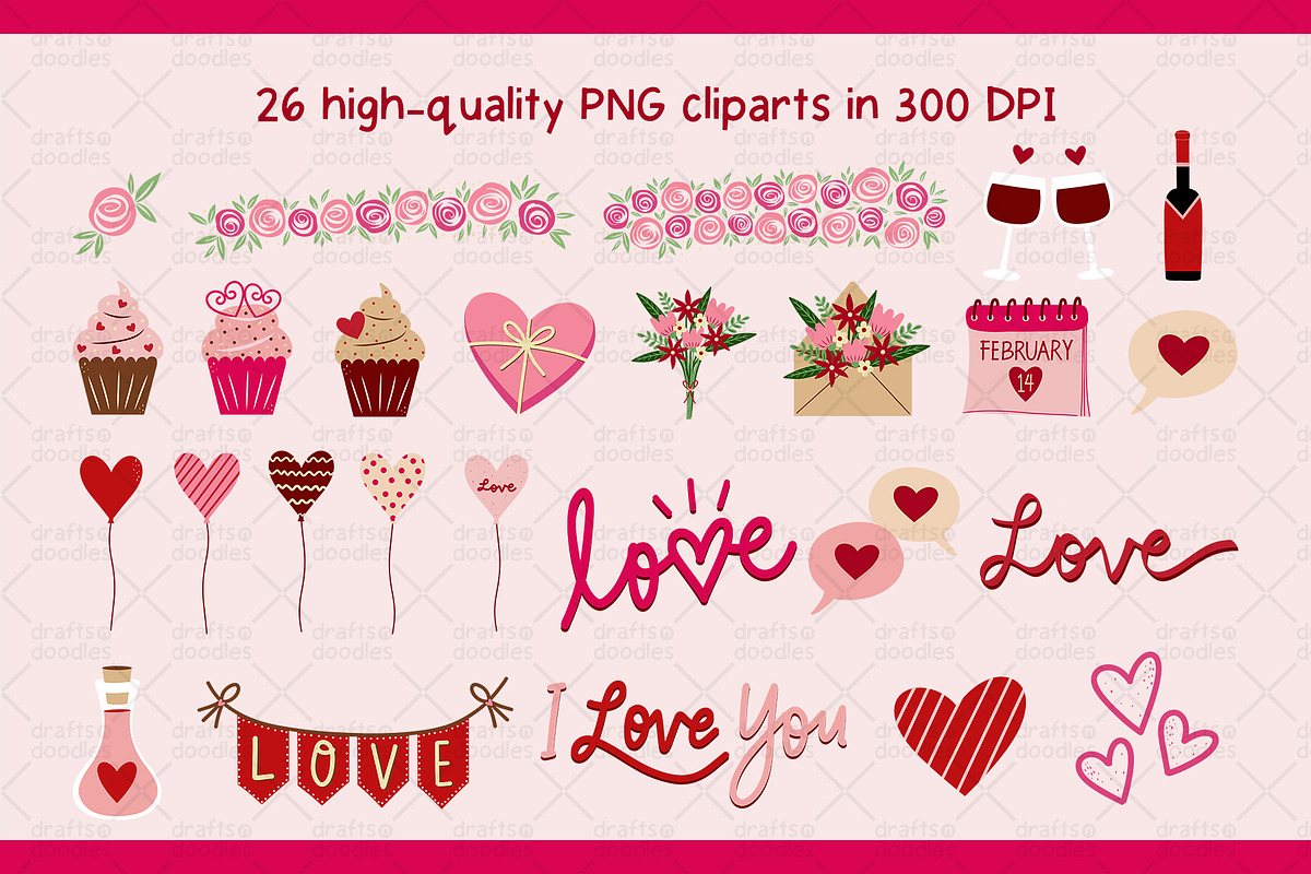 Valentine's Day Graphic Set, a Pattern Graphic by Drafts n Doodles (Photo 2 of 6)