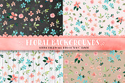 Floral backgrounds - digital paper, a Pattern Graphic by DigitalCloud (Thumbnail 1 of 2)