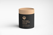 Kraft Cylindrical Tube Package Box, a Packaging Mockup by Ram Studio LLC (Thumbnail 8 of 16)