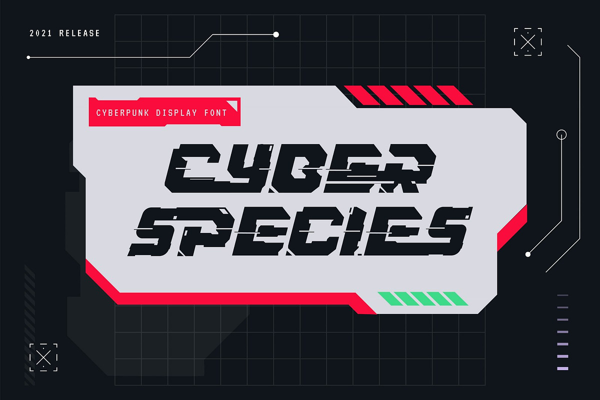 Cybergrose - Cyberpunk Display Font, a Sans Serif Font by Annora Studio (Photo 2 of 17)