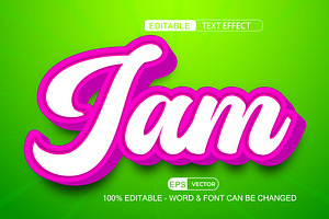 Jam Vector 3d Editable Text Effect