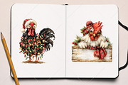 Whimsical Christmas Chicken Clipart, a Seasonal Illustration by Canvas Craft (Thumbnail 8 of 10)