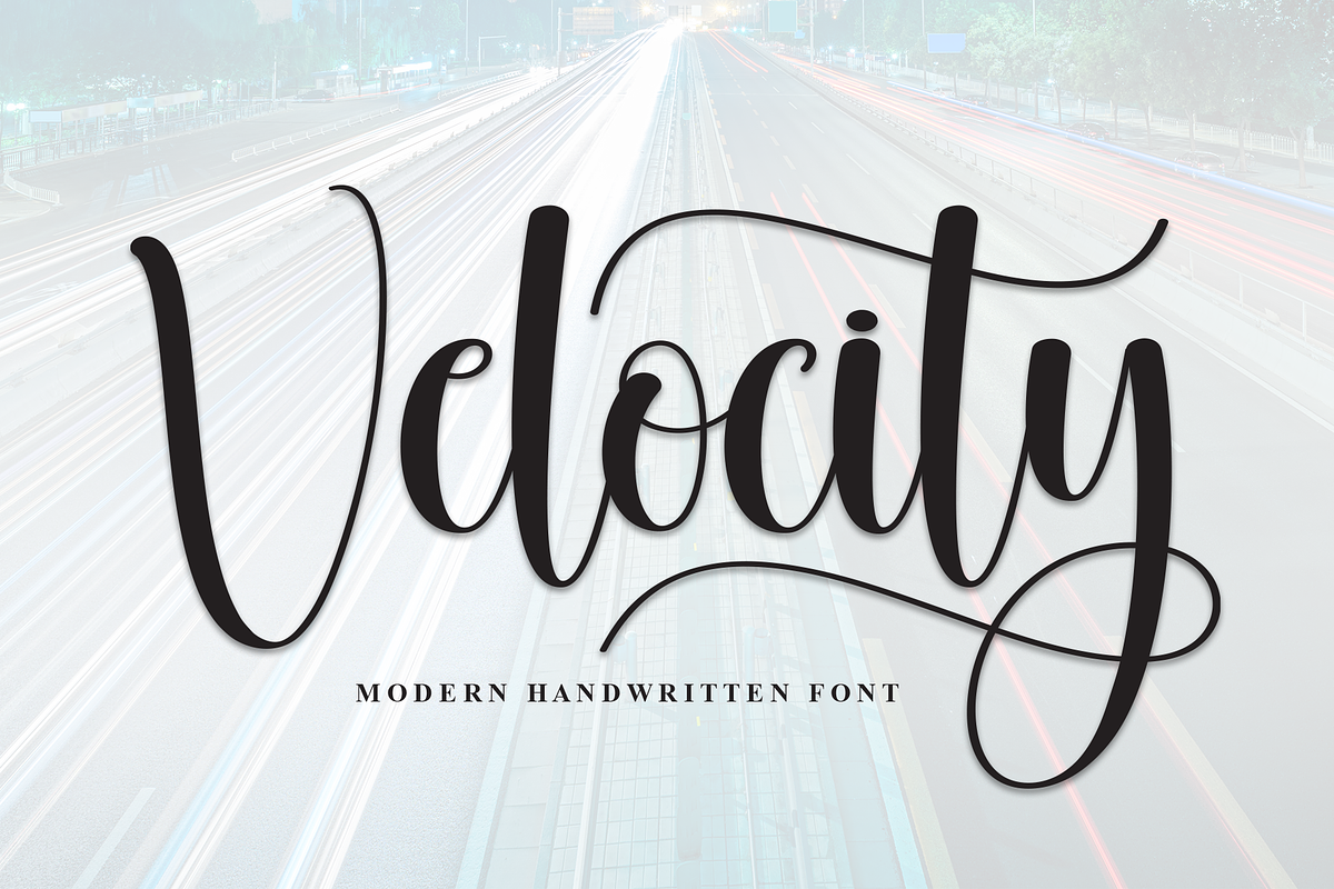 Velocity | Script Font, a Handwritten Font by Scratchones (Photo 1 of 9)