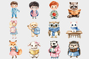 Watercolor School Supplies Clipart, a Seasonal Illustration by Design Market (Thumbnail 2 of 5)