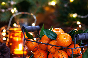 Fresh ripe tangerines with leaves, a Food & Drink Photo by Kate S