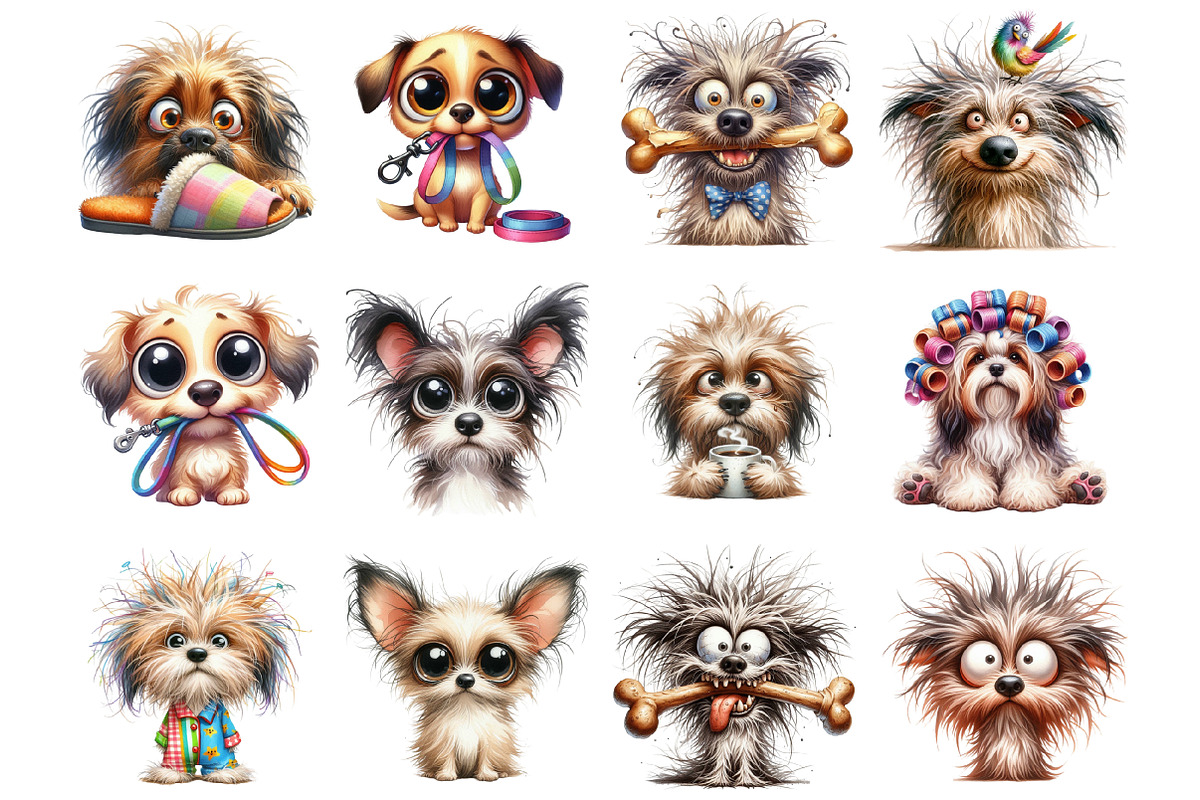 Quirky Frazzled Dogs PNG, a Graphic by CitraGraphics (Photo 2 of 4)