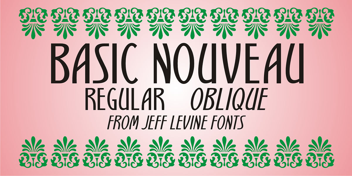 Basic Nouveau JNL, a Font by Jeff Levine Fonts