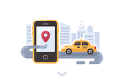 Taxi service illustration set, a Technology Illustration by Ivan Dubovik (Thumbnail 3 of 6)