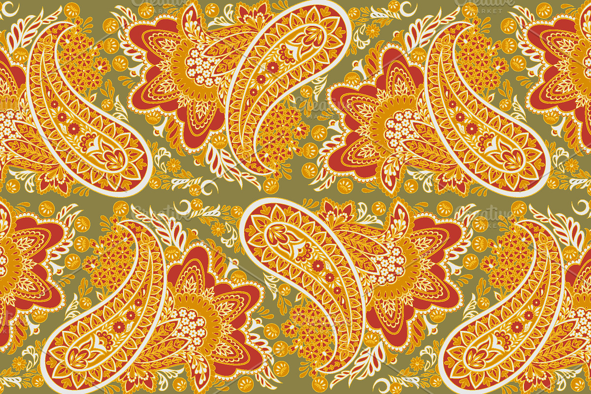 6 Floral paisley patterns, a Graphic by antalogiya (Photo 5 of 7)