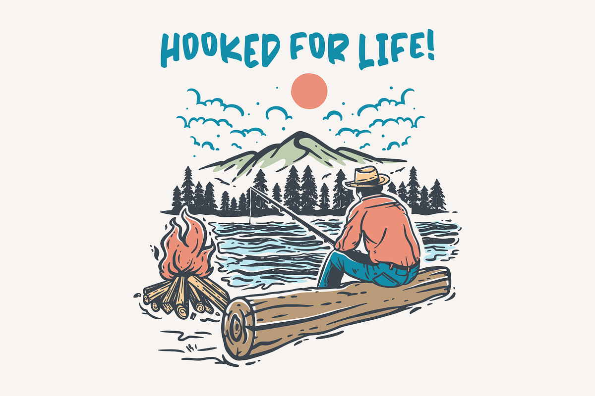 Hooked for Life, a Person Illustration by Mangustudio