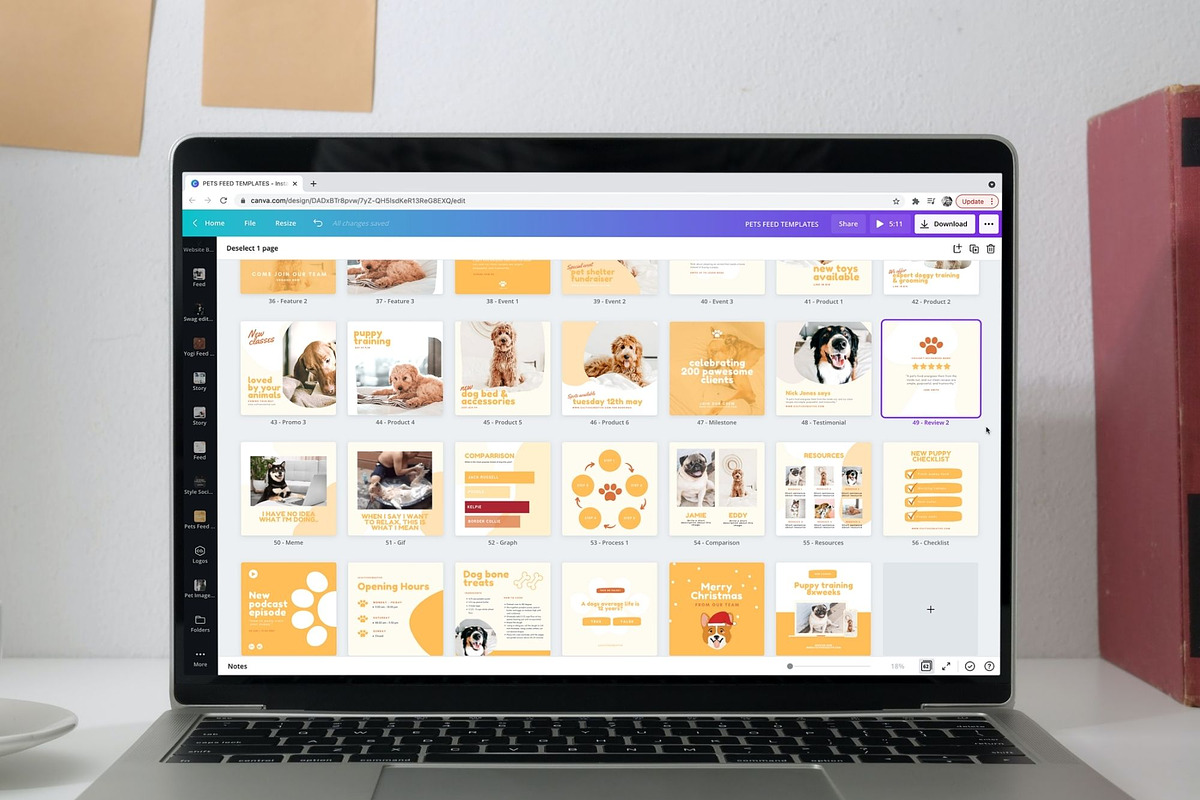 Pets Instagram Feed Canva Templates, a Social Media Template by Cultive Creative (Photo 2 of 13)