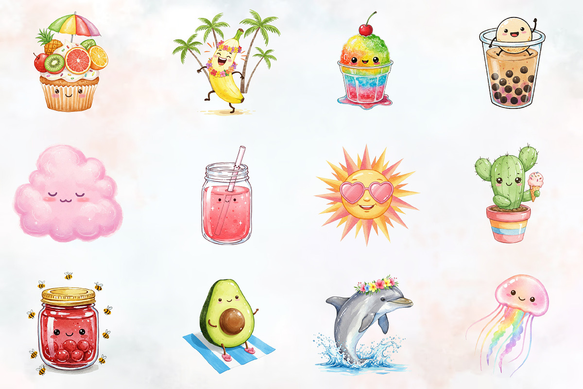 Cute Sweet Summer Clipart, an Illustration by RobertsArt (Photo 4 of 7)