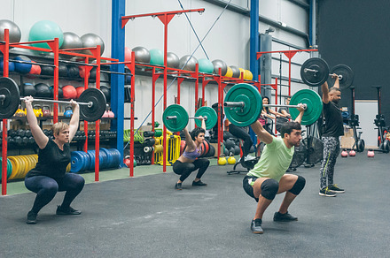 People practicing weightlifting lifting weights in the gym, a Sports & Recreation Photo by davidpereiras