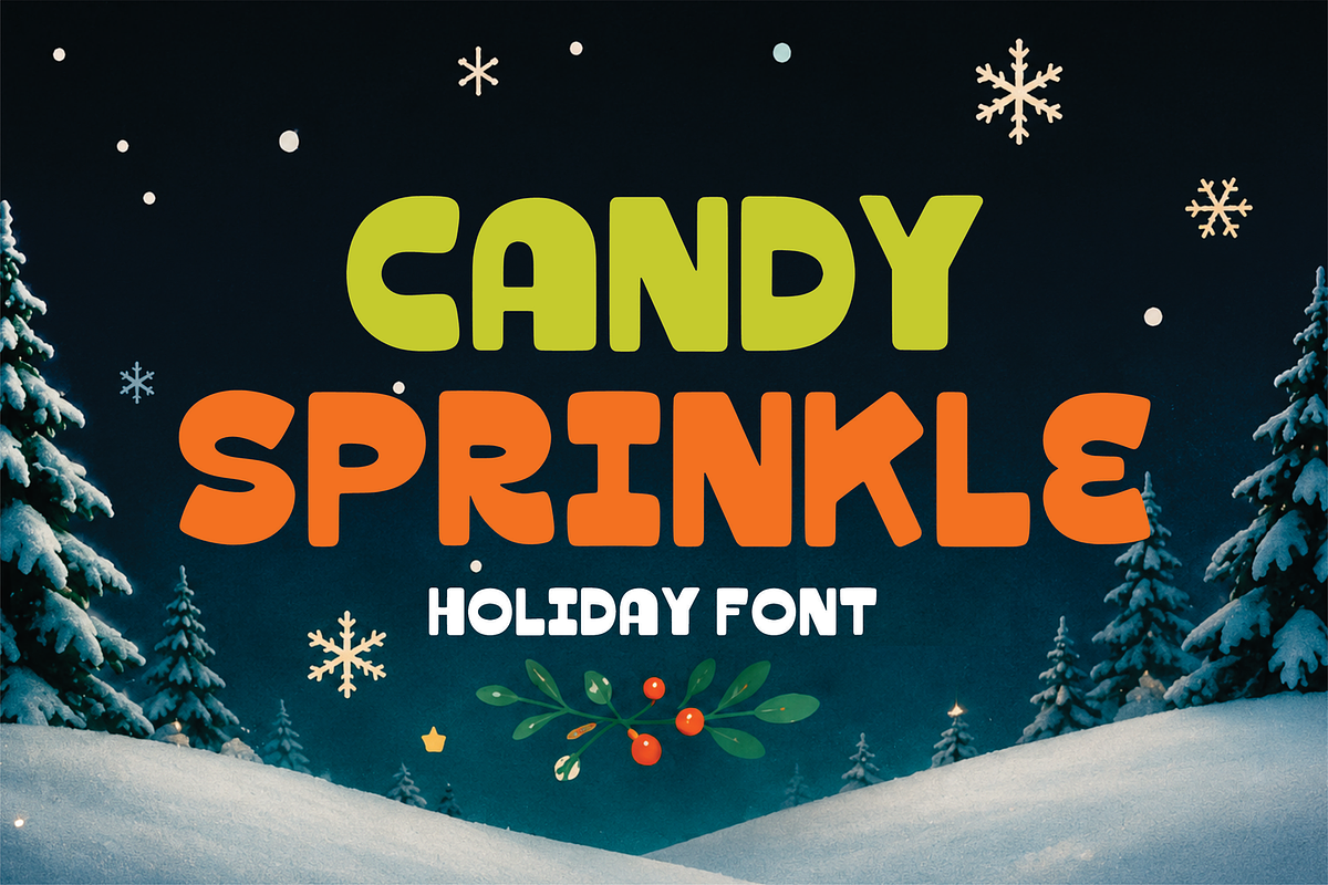 Christmas Font - Candy Sprinkle, a Handwritten Font by Mozatype (Photo 1 of 11)