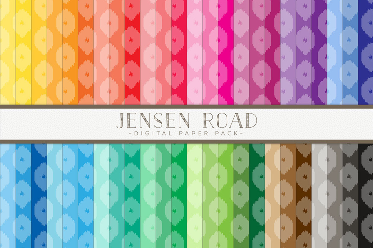 Ikat Rainbow Value Pack, a Pattern Graphic by Jensen Road