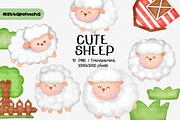 Watercolor Cute Sheep png clipart, an Animal Illustration by Nattapohncha (Thumbnail 1 of 3)