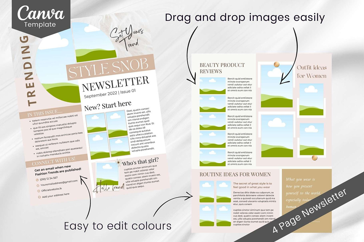 Canva Newsletter Template Fashion, an Email Template by PixelCraft (Photo 3 of 15)
