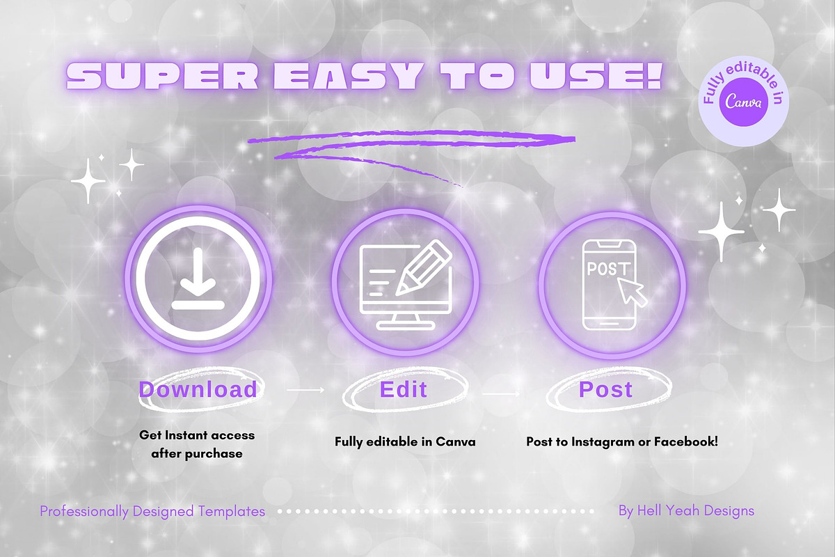 Glam Instagram Post Templates Canva, a Social Media Template by Hell Yeah Designs (Photo 5 of 6)