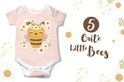Cute little bees clipart set, an Animal Illustration by DrawStudio1988 (Thumbnail 3 of 6)