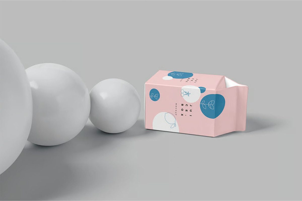 Small Juice Packaging Box Mockup, a Packaging Mockup by megostudi0 (Photo 3 of 6)