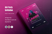 Girl Party Invitation, an Invitation Template by Fannan Studio (Thumbnail 1 of 2)