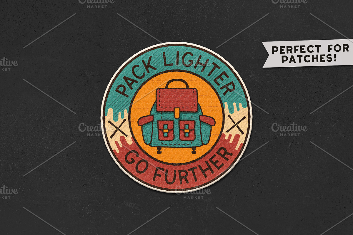 Retro Camp Adventure Badges Kit, a Branding & Logo Template by JeksonGraphics (Photo 7 of 12)