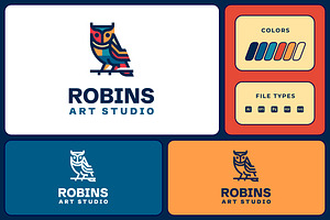 Modern Outline Owl Logo