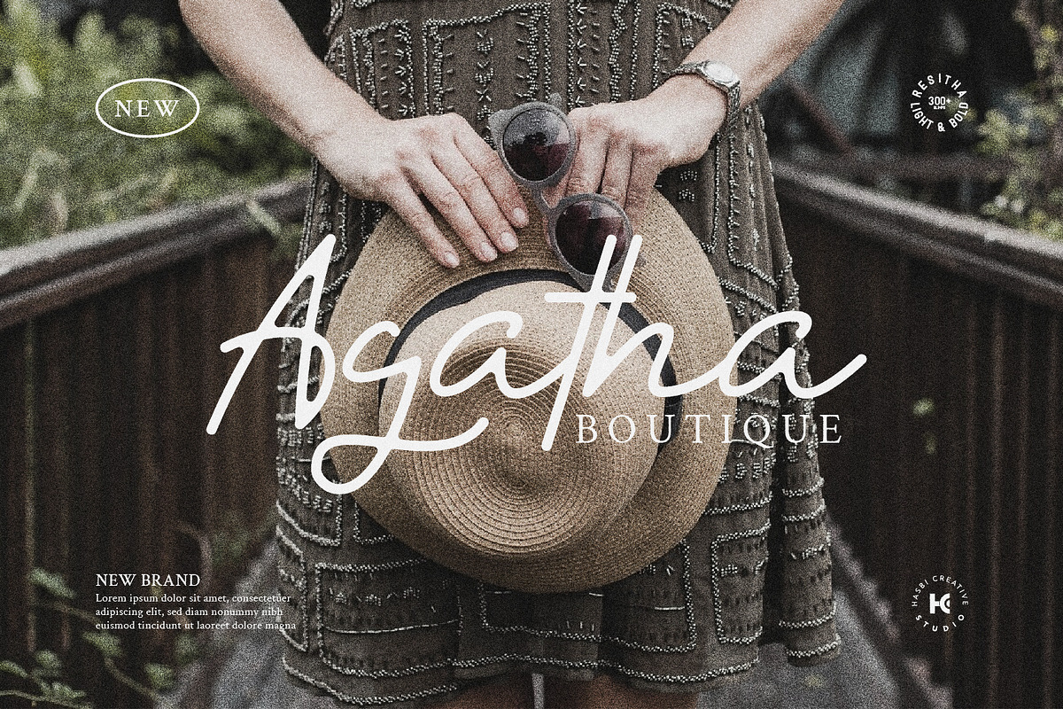 Resitha - Script Monoline, a Handwritten Font by Hasbi Creative (Photo 3 of 8)