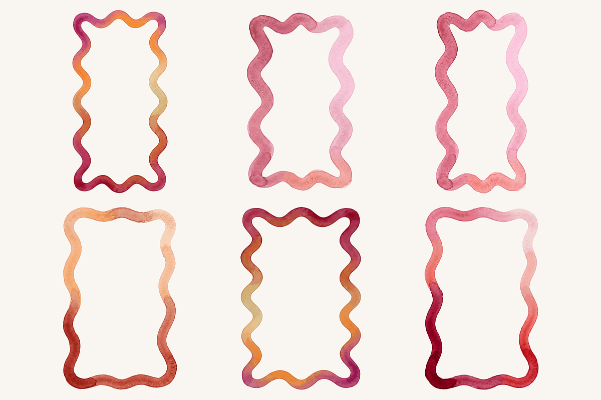 Watercolor Scallop Frame Bundle, a Decorative Illustration by Kusumaillustration (Photo 7 of 11)