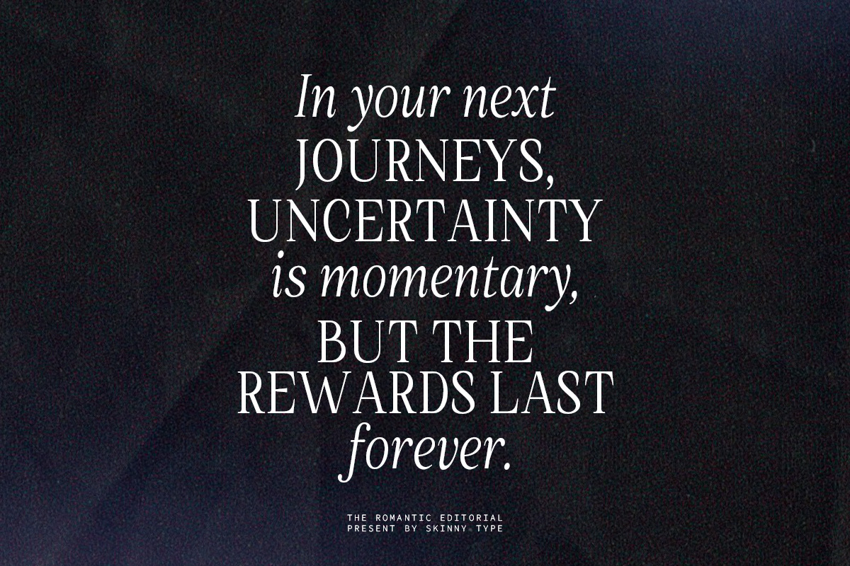 The Romantic Editorial | 18 Fonts, a Serif Font by Skinny Type (Photo 4 of 13)