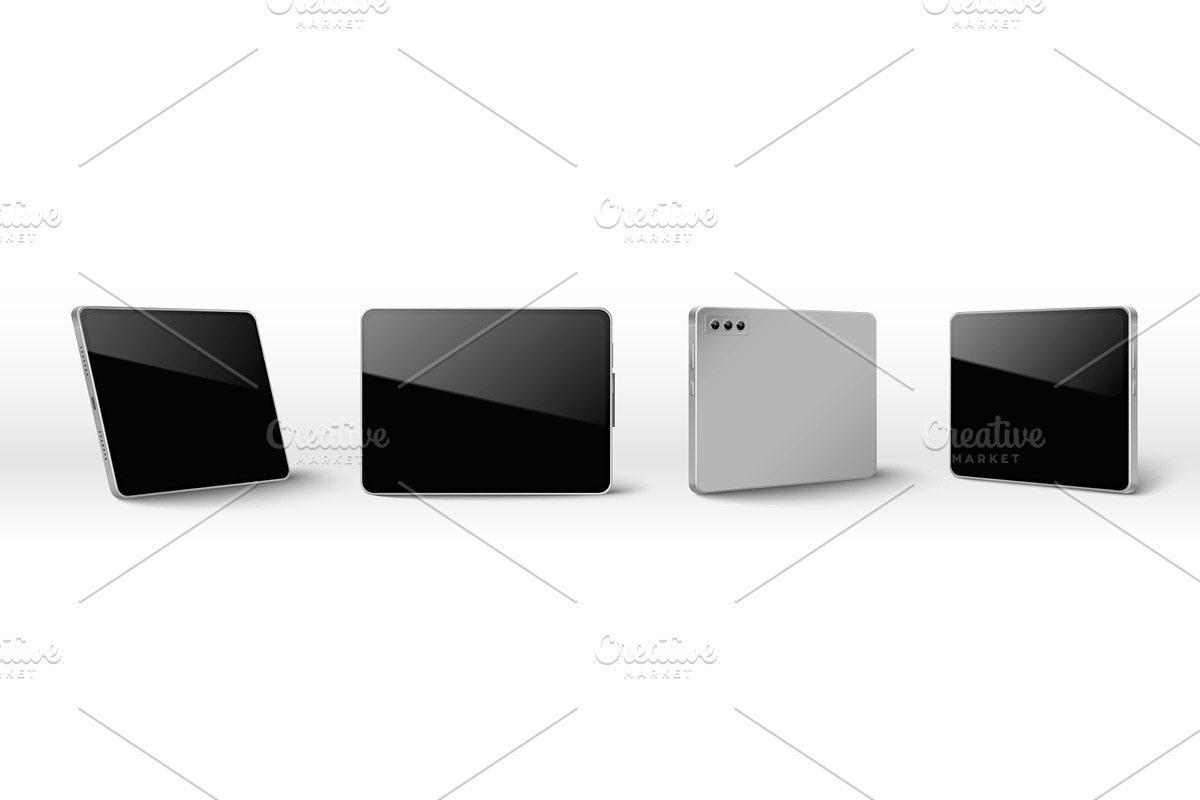 Tablet mockup set with blank black, a Technology Illustration by art PVP - market