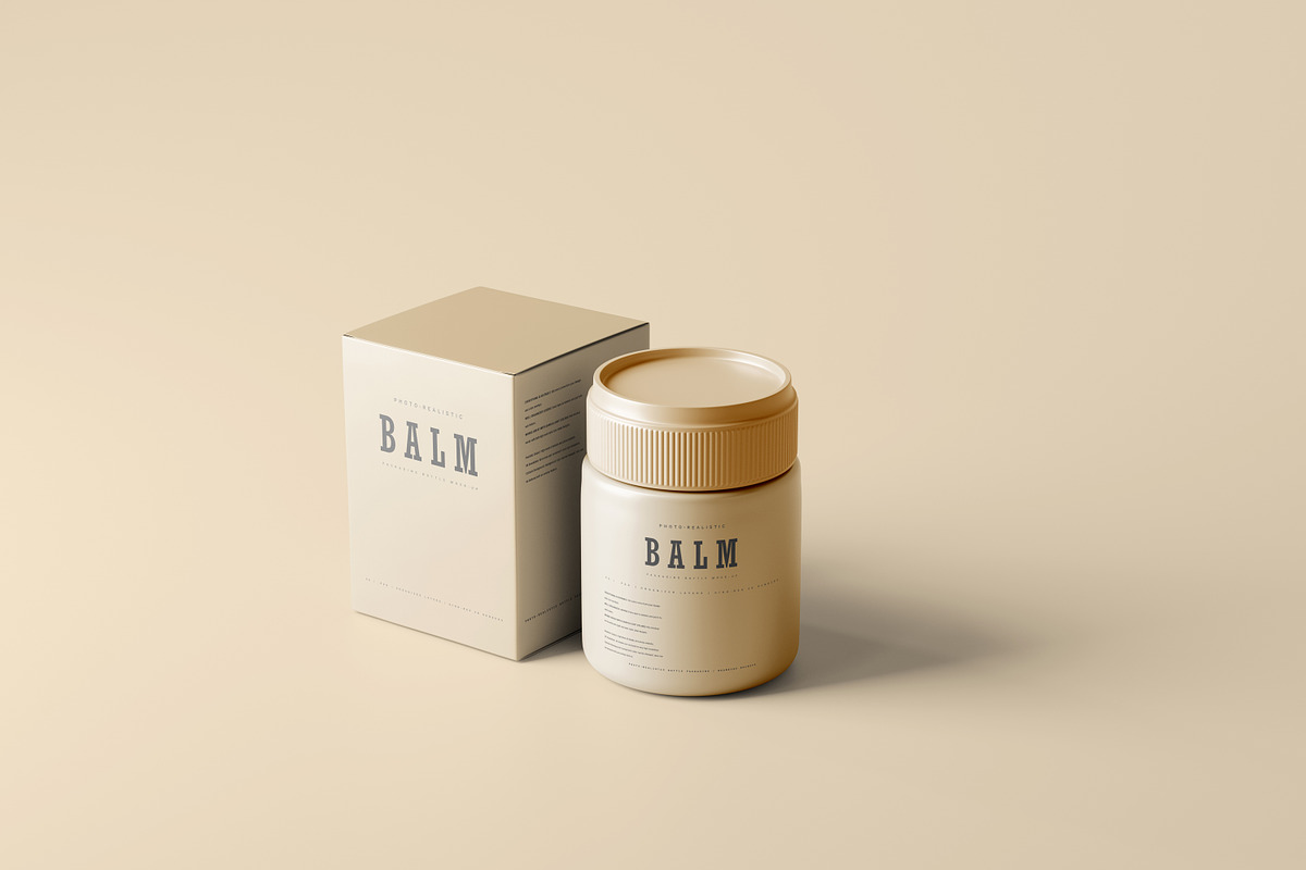 Ointment Balm Bottle Mockups, a Packaging Mockup by pmvch (Photo 2 of 7)