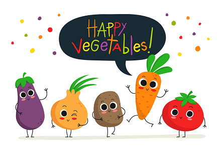 Cute happy vegetables! :)