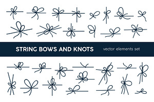 String, rope bows with knots set, an Object Illustration by Good Studio