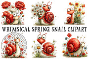 Whimsical Spring Snail Clipart, an Illustration by OK Design (Thumbnail 2 of 6)
