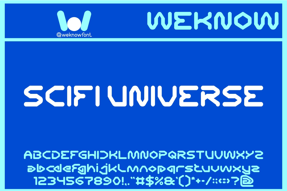 Scifi Universe font, a Font by weknow (Photo 1 of 8)