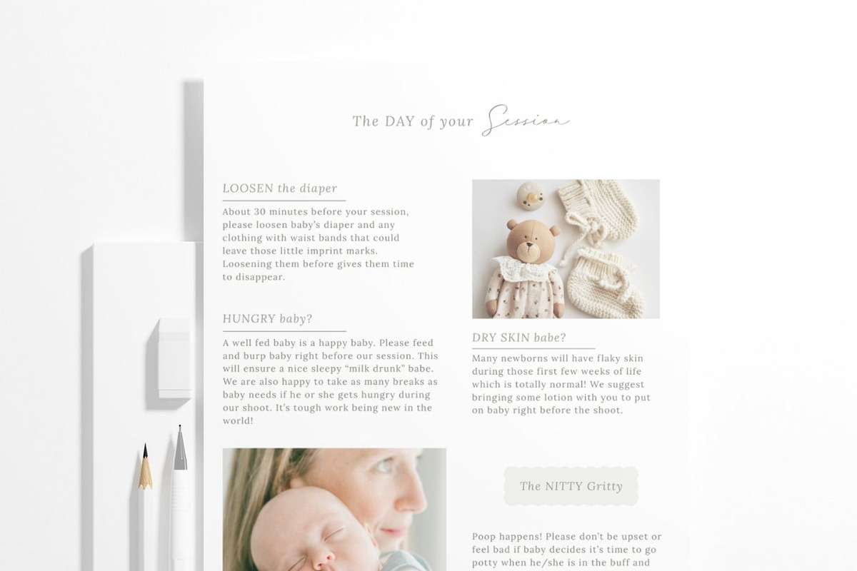 Minimalist Newborn Photography Guide, a Marketing Template by Sweet Little Muse (Photo 8 of 8)