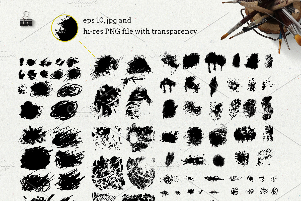Illustrator grunge brushes, a Brush Add-On by kateja (Photo 5 of 5)
